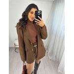Conjunto Short Saia e Blazer marrom Sammy