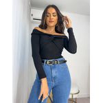 Blusa Ombro a Ombro Preta Santes