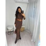 Vestido Midi Marrom Selena
