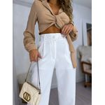 Calça Alfaiataria Wide Leg Off White Tuty