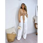 Calça Alfaiataria Wide Leg Off White Tuty