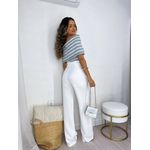 Calça Alfaiataria Wide Leg Off White Tuty