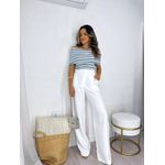 Calça Alfaiataria Wide Leg Off White Tuty