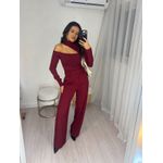 Calça Alfaiataria Wide Leg Vinho Tuty