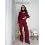 Calça Alfaiataria Wide Leg Vinho Tuty