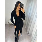 Vestido Midi Modal Preto Maluy
