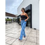 Calça Wide Leg Jeans Cargo Zaya