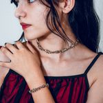 Kit Colar e Pulseira Arame Farpado Prateado