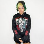 Moletom Canguru Preto Demon Girl With Roses