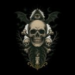 Moletom Canguru Preto Caveira Iluminati