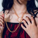 Colar Slip Chain Epidoto Dourado