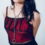 Colar Slip Chain Epidoto Prateado