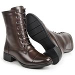 Bota Melloni coturno feminino cano médio Em Couro