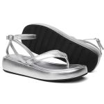 SANDÁLIA FEMININA FLAT PLATAFORMA PRATA