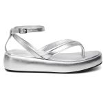 SANDÁLIA FEMININA FLAT PLATAFORMA PRATA