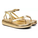 SANDÁLIA FEMININA FLAT PLATAFORMA DOURADA