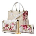 Kit Com 2 Bolsas Femininas Transversais e 1 Carteira Floral
