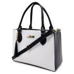 Kit Com 2 Bolsas Femininas Transversais e 1 Carteira Branca e Preto
