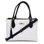 Kit Com 2 Bolsas Femininas Transversais e 1 Carteira Branca e Preto