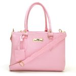 Kit Com 2 Bolsas Femininas Transversais e 1 Carteira Rosa