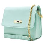 Kit Com 2 Bolsas Femininas Transversais e 1 Carteira Verde Água