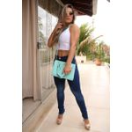 Kit Com 2 Bolsas Femininas Transversais e 1 Carteira Verde Água