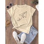 Camiseta Estampada Frente Avião de Papel