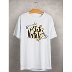 Camiseta Estampada Frente Feliz Natal Dourado