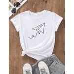 Camiseta Estampada Frente Avião de Papel