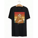 Camiseta Estampada Frente Bicho Preguiça Cervejinha