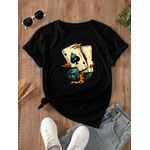 Camiseta Estampada Frente Carta Baralho Old School