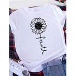Camiseta Estampada Frente Girassol Fé Sunflower Faith