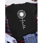 Camiseta Estampada Frente Girassol Fé Sunflower Faith