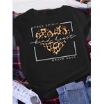 Camiseta Estampada Frente Free Spirit Kind Heart Brave Soul