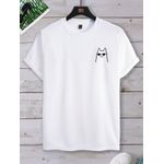Camiseta Estampada Frente Gato Osculos Escuro
