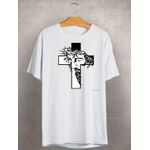 Camiseta Estampada Frente Jesus Cruz Coroa Espinhos