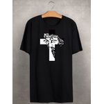 Camiseta Estampada Frente Jesus Cruz Coroa Espinhos