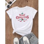 Camiseta Estampada Frente Natal Merry Christmas Sino Verde