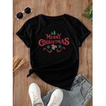 Camiseta Estampada Frente Natal Merry Christmas Sino Verde