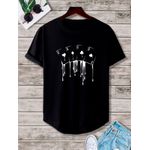 Camiseta Estampada Frente Baralho de Cartas Ases