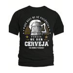 Camiseta Preta Estampa Frente Deus me de Paciencia Porque se me der Cerveja Eu Bebo Todas 