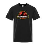Camiseta Estampada Frente Dinossauro Sem Internet No Internet