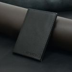 Carteira Vertical Slim Masculina Feminina em Couro Preto