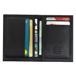 Carteira Vertical Slim Masculina Feminina em Couro Preto