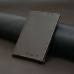 Carteira Vertical Slim Masculina Feminina em Couro Marrom