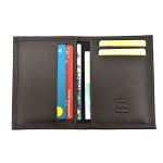 Carteira Vertical Slim Masculina Feminina em Couro Marrom