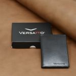 Carteira Vertical Slim Masculina Feminina em Couro Preto
