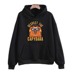 Moletom Preto Estampa Frente Respect The Capybara