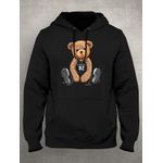 Moletom Preto Estampa Frente Urso Basquete 82