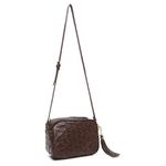 Bolsa Pequena em Couro de Pirarucu (Arapaima gigas) Chocolate Esc. Natural 